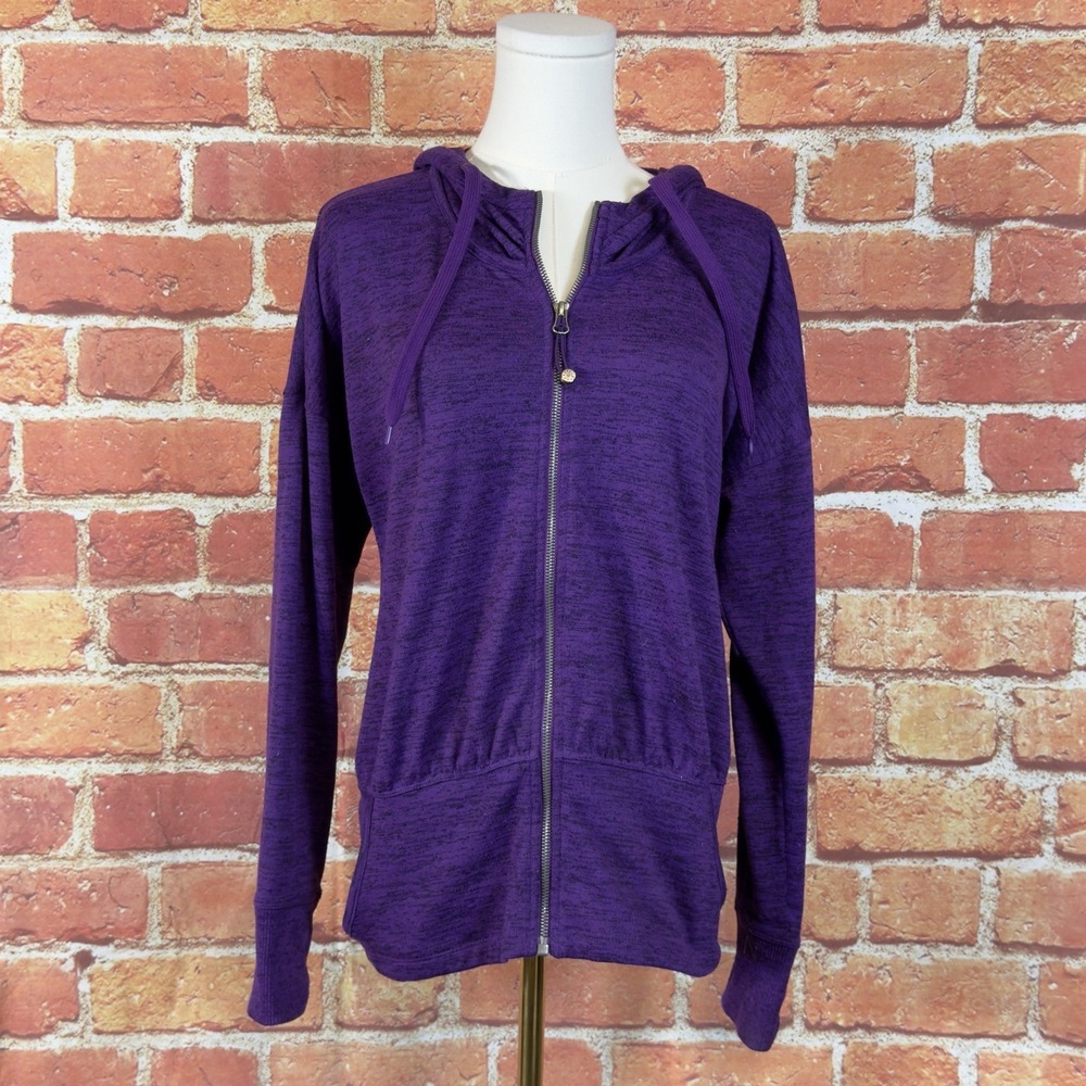 Athleta Heather Purple Women's XS Zip Up Hoodie Thumb Holes Pockets‎ Drawstring